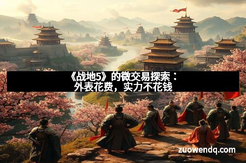 《战地5》的微交易探索：外表花费，实力不花钱